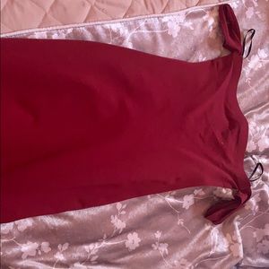 Sexy red fitted dress that flares out at bottom